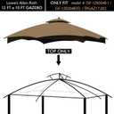 Ontheway Replacement Canopy Top for Lowe's Allen Roth 10X12ft Gazebo #GF-12S004B-1 (Brown)