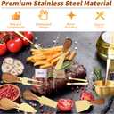 46Pcs Charcuterie Boards Accessories Small Serving Utensil Set Cheese Butter Spreader Knives Mini Stainless Steel Cutlery Tong Spoon Fork Bowl Wooden Toothpick for Kitchen Wedding Christmas Gift(Gold)