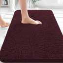 OLANLY Bathroom Rugs 30x20, Extra Soft Absorbent Chenille Bath Rugs, Rubber Backing Quick Dry, Machine Washable Bath Mats for Bathroom Floor, Tub and Shower, Home Decor Accessories, Black Cherry