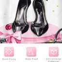 Riyidecor Pink Shower Curtain 72Wx72H Inch Fashion Girly Modern Marble Magazine Book White Rose Flower High Heel Makeup for Girls Bathroom Decor Fabric Polyester Waterproof 12 Pack Hooks (J-black Pink)