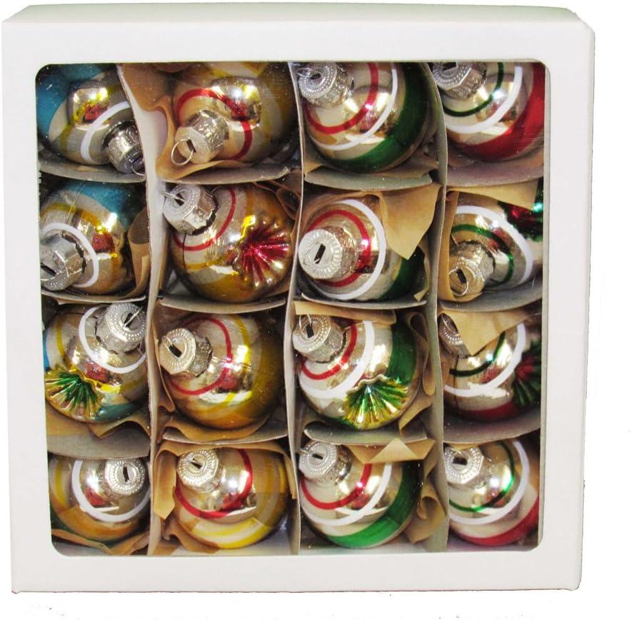 Kurt S. Adler Kurt Adler 30mm Solid and Reflector Glass Ball Set of 16 Ornament Set, 16 Piece