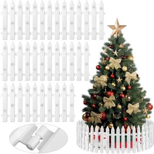 Aodaer 36 Pieces Christmas Tree Fences Plastic Picket Fence 12 Inch Christmas Fence Border Tree Barrier for Xmas Party Wedding Garden Home Fences Decoration, White