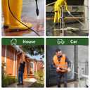 4200PSI Pressure Washer Hose 75FT with 3/8" Swivel Quick Connect for Cold/Hot Water, Kink Resistant Steel Wire Braided,1/4" Wear Resistant Power Washer Hose with 2 M22 14mm Adapter Set