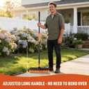 CLEANHOME 18" Push Broom Outdoor for Floor Cleaning with Extendable Long Handle, Stiff Bristle Heavy Duty Broom for Bathroom, Kitchen, Tub, Tile, Patio, Deck, Concrete, Industrial