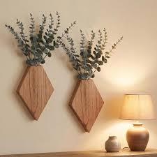 2 Pack Boho Wood Wall Planter Boxes