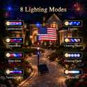 8 Solar American Flag Pathway Lights Waterproof American Flag Pole Light Solar Powered 4th of July Yard Led Decorations Outdoor Red White and Blue Lighted Rag Decorations for Outside