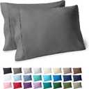 Bare Home Microfiber Pillow Cases - King Size Set of 2 - Cooling Pillowcases - Double Brushed - Grey Pillowcases 2 Pack - Easy Care (King Pillowcase Set of 2, Grey)