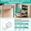Upgraded W10864081 Dishwasher Door Gasket Compatible with Whirlpool, Kenmore, Kitchen Aid Dishwasher Parts Replaces W10179427, W10835073 Cabinet Seal fit Models WDTA50SAHZ0,KDFE104DSS3, KDFE204ESS1