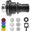 Wellmaking Bowens Mount Optical Snoot Conical, Flash Projector Attachment, Spotlight Snoot Photography Video Artist Modelling Shape Light Studio with Optical Lens Various Gobos Photography Accessories