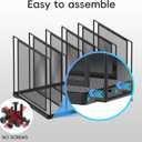 File Organizer for Desk, 5-Section Vertical File Sorter, Paper Holder Organizer Standing Metal File Folder for Office Home Classroom, Black