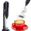 Wireless Rechargeable Milk Frother Handheld with Stand for Latte Art/Double Small Whisk Milk Frother Wand Coffee Frother Handheld/Electric Whisk Frother for Coffee/Batidora Para Cafe