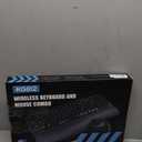 Wireless Keyboard and Mouse Combo, Wave Keys Full-Sized Ergonomic Keyboard with Cushioned Plam Rest, Phone Holder, Comfortable Natural Typing, 2.4G Cordless Set for Computer, Laptop, PC, Mac, Windows (Black)