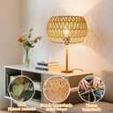 Hanging Light Lamp Shades Boho Rattan Lamp Shades, Woven LampShades for Floor Lamps Rattan Pendant Lights Boho Lamp Ceiling Light, Table Lamps, Plug in Pendant Light