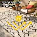 Smiry Outdoor Rug 5x8 ft, Waterproof Reversible Plastic Straw Rugs, Boho Outdoor Area Rug, Outside Floor Mat for Patio, Backyard, Deck, Picnic, Beach, Camping, Beige