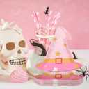 Havawish 50 PCS Halloween Paper Plates 9'' Witch Hat Shaped disposable Plates for Halloween Dinnerware Birthday Baby Shower Table Decor Party Supplies