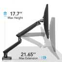 Single Monitor Mount for 13-49 Inch Screens up to 24 lbs, Ergonomic Adjustable Monitor Arm with Built-in USB 3.0 Hub, Space-Saving VESA Desk Mount for Home Office & Gaming, C-Clamp & Grommet Base