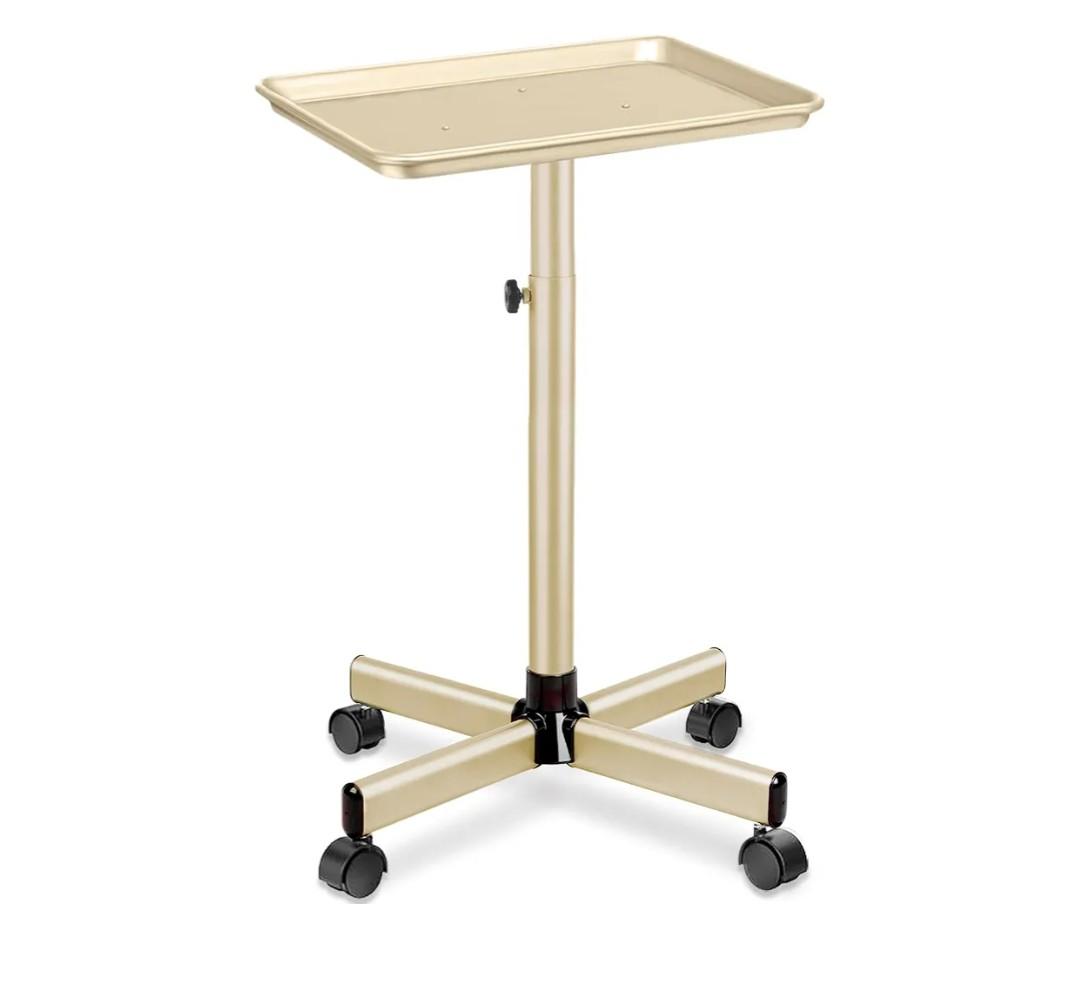 Salon Tray Hairdresser Tray on Wheels Hair Tray for Hair Stylist Gold