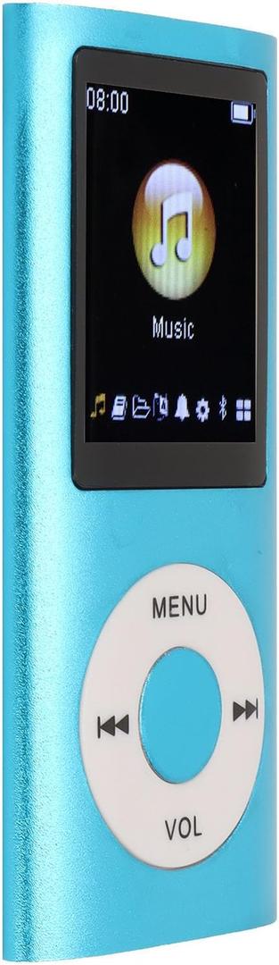 MP3 Player, Portable Music Player with 1.8 inch LCD Screen, Lossless Sound, Slim, Metal MP4 MP3 Player for Kids, Support up to 64G Memory Card, 200mAh Battery (Blue)