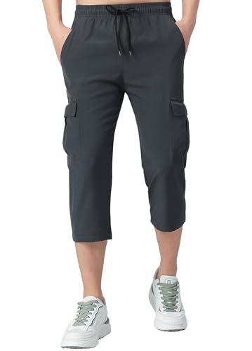 WaltZon Boys Cargo Capris Pants Youth Quick Dry Lightweight Pull-On Hiking Shorts for Sports Outdoor with Zipper Pockets(Size: 9-10)