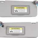 Dasbecan Gray Pair Left Driver and Right Passenger Side Sun Visor with Light Compatible with Honda Accord 2008-2017 Replaces# 83280-TA5-A71ZA 83280-TA5-A51ZA