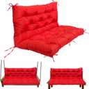 Swing Replacement Cushions for Outdoor: 2-3 Seater Bench Waterproof Cushion with Ties - 4in Thick Swing Cushion for Garden Furniture Patio Porch, 60x40in