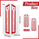 Therwen 2 Sets 3D Fire Extinguisher Sign Arrow Down Fire Projection Wall Sign 12"x4", Waterproof and Fade Resistant, Reflective Aluminum Panel, with Pre Drilled Mounting Holes, Easy to Install