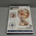 ROKR 3D Wooden Puzzles for Adults, LED Illuminated Globe with Stand, 3D Wooden Globe Model Kits with LED Light, Unique Gift for Birthday/Anniversay