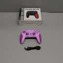 IWGAME Wireless Controller for PS-5/ PC, Cool RGB Light Controller with 2 Back Buttons Support Programmable/ Reamp/ Turbo Functions, Hall Effect Joysticks & Triggers Gamapad(Purple)