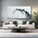 Yuaxker Large Ocean Wall Art Black and Gray Wall Decor Wave Aesthetic Artwork Cool Canvas Painting for Living Room Bedroom Dining Room Office Home Decor 30x60 Inch