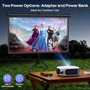 Mini Projector with WiFi and Bluetooth, 1080P/4K Supported Movie Projector with 5G WiFi 6, USB-C Fast Charging | Portable Projector for Bedroom, Small Projector Wide Compatible, (Navy Blue)