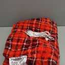 MAXEVE Heated Electric Blanket, 50"x60" Faux Fur Fast Heating Throw Blankets with 8 Heating Levels & 8 Hours Auto Off with Over-Heat Protection & ETL Certified, Plaid Red