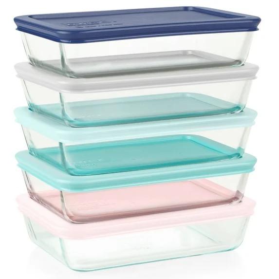 Pyrex Simply Store Glass Food Storage Meal Plan Set, 3Pc