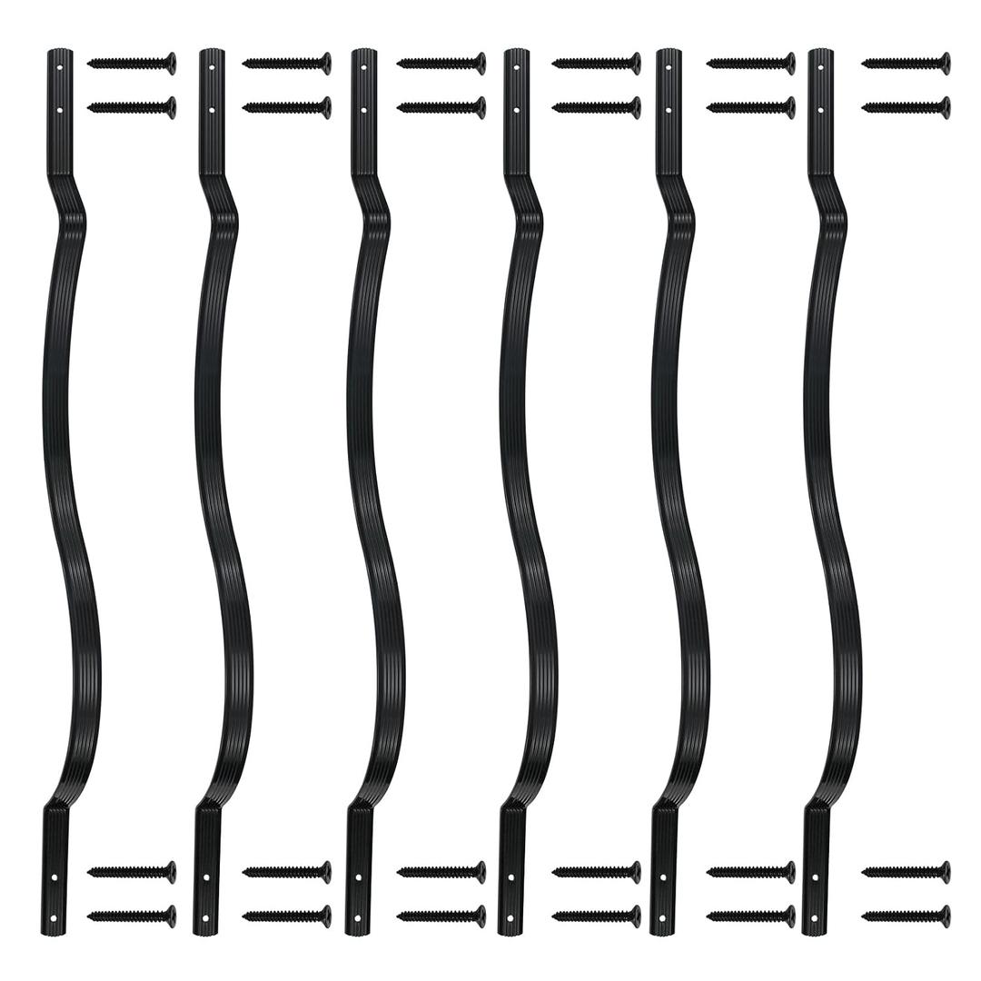 50-Pack Curve Aluminum Balusters for Deck Railing, 29.5"x1" Staircase Baluster with Screws, Spondles for Outdoor Stair Porch (Shiny Black)