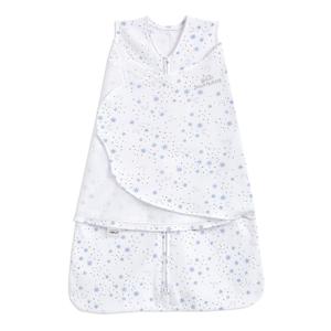 HALO 100% Cotton Sleepsack Swaddle, 3-Way Adjustable Wearable Blanket, TOG 1.5, Midnight Moons Blue, Newborn, 3-6M Months