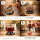 Glass Tea Infuser Loose Leaf Brewer Cup with Lid Premium Glass Steeper for Loose Leaf with Coaster | Easy Brew & Clean, BPA-Free, Innovation Smart Tea Maker for Daily Brewing | 17oz