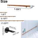 Wooden Stair Handrail, Single Piece Handrails, Complete Kit with Metal Bracket, Safety Anti-Slip Wall Stair Rail for Indoor Elderly Children, for Bars Lofts Kindergarten Guardrail Corridor