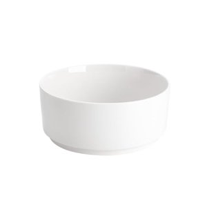 MALACASA 4 Pieces Porcelain Dinnerware Set, Modern White Dish Set for 4, Premium Serving Bowl Set