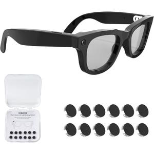 12Pcs LED Light Blocking Stickers Compatible with Ray-Ban Meta Wayfarer/Skyler/Headliner (Gen 2) & Oakley Meta HSTN Smart Glasses Accessories, Low-Tack Restickable Blackout LED Light Covers Sticker