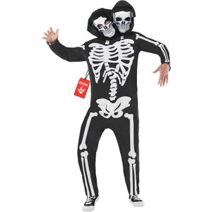 Morph Adult Skeleton Costume - 2-headed Mens Skeleton Costume for Adults (X-Large)