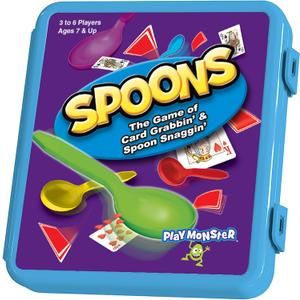 Spoons in a Case, Card Games for Kids - Spoons Game, Deck of Cards, Fun Family Games for Kids and Adults, Playing Cards, Game Night, Travel Games, 3-6 Multi-Player Card Game, Games for Adults, Ages 7+