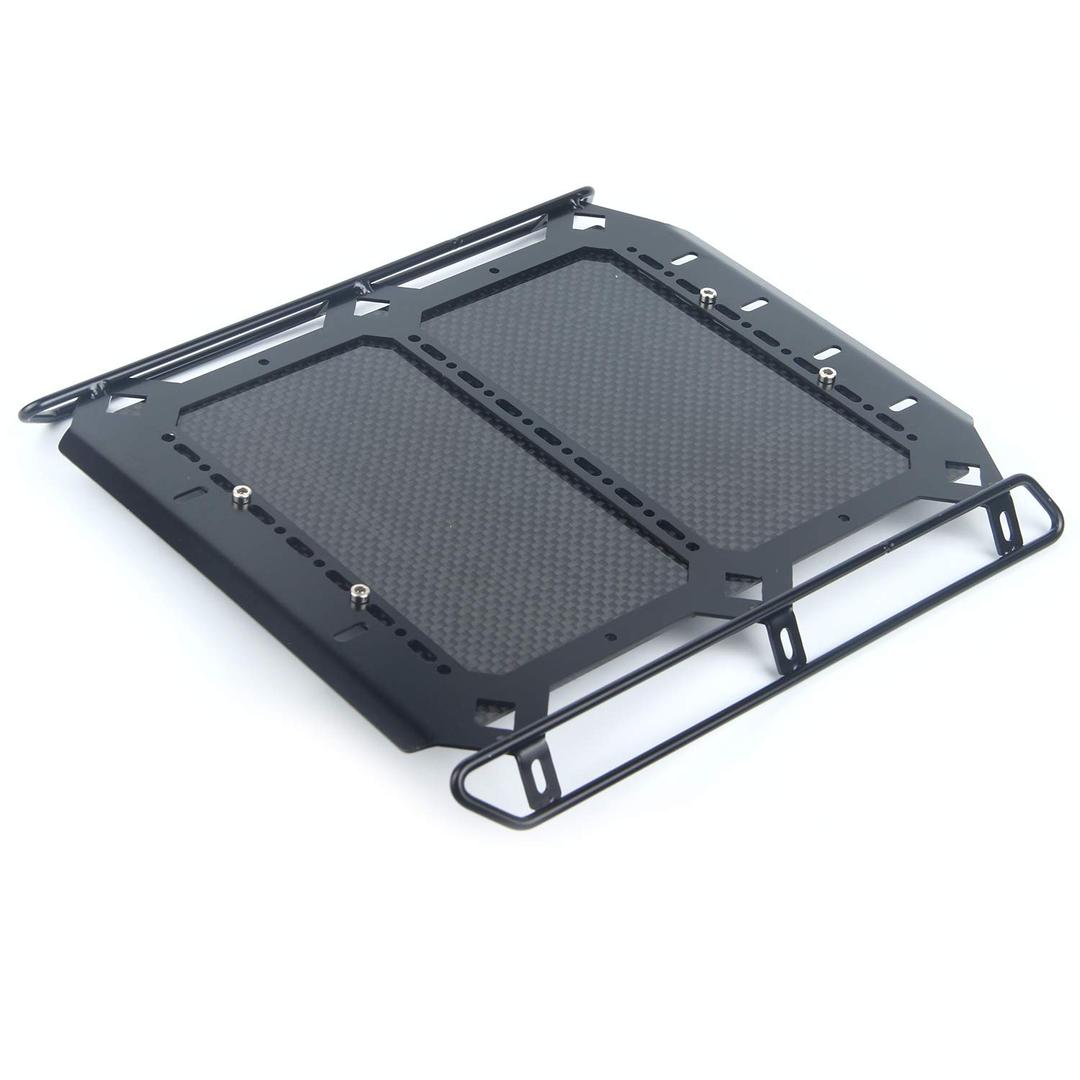 LCX Racing 1/10th RC Crawler Car Metal w/Carbon Fibre Luggage Tray Roof Rack for Traxxas TRX6 G63, Upgrades Parts Accessories