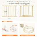 OMZER 64x64 Inch Baby Wooden Playpen - Foldable Baby Gate Pen for Babies and Toddlers - Portable Play Fence No-Tool No-Assembly Indoor & Outdoor - Adjustable Extra Large Play Yard for Kids, 8 Panels