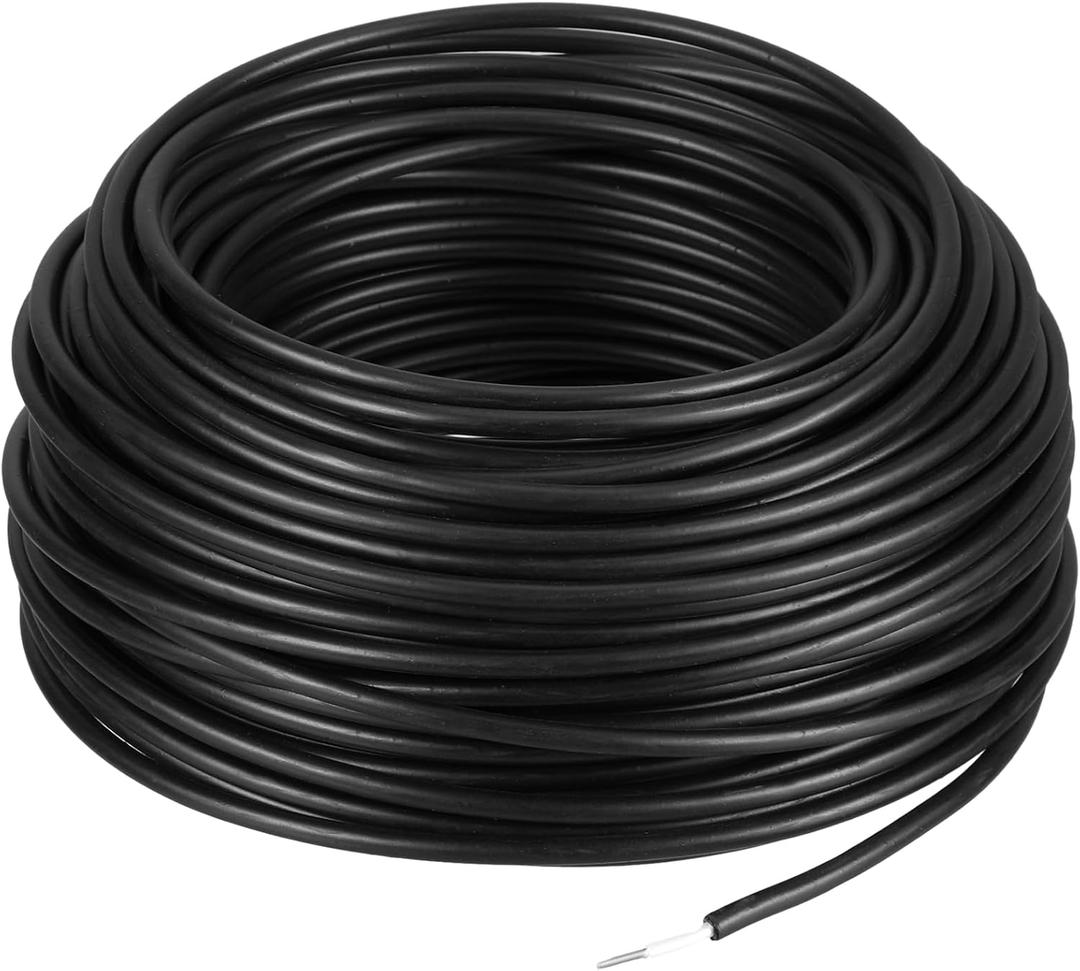 Kanayu Electric Fence Wire Double Insulated Underground Hard Cable Double Insulated Wire Underground Electric Fence Core Cable, Spooled on Plastic Reel(100 Ft, 14 Guage)