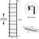 Churboro Over the Door Pantry Organizer Rack with 9 Adjustable Baskets, 9 Tiers Dual-use Hanging or Wall Mount Spice Rack Organizer, Black