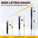5000 lbs A-Frame Trailer Jack, 15" Vertical Travel with Adjustable Drop Leg, Heavy Duty Side Wind Jack for Utility, Yacht, and Camper Trailers