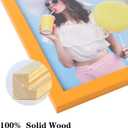 wyooxoo 12x16 Picture Frame Made of Solid Wood Orange Photo Frames Display Pictures 11x14 with Mat or 12x16 Without Mat Colorful Frame For Tabletop Display or Wall