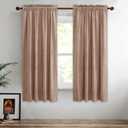 StangH Girls Bedroom Velvet Curtains 63 inch Length - Rod Pocket Top Soft Luxury Window Drapes Room Darkening Privacy Protect Panels for Kids, Blush Beige, W52 x L63, 2 Panels