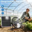 16'' Solar Powered Fan with 35W Solar Panel, Rechargeable Battery Operated Floor Fan with 23FT Cable, Cordless Portable Outdoor Fans for Home, Camping, Chicken Coop, Greenhouse, Power Outages