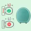 Round Toilet Seat Wood Toilet Seat Prevent Shifting with Zinc Alloy Hinges American Standard Size Toilet Seat Easy to Install also Easy to Clean(Round,Sparkling Turquoise)