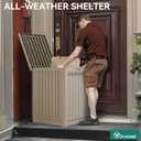 YITAHOME 51 Gallon Resin Package Delivery Box for Outside, Storage Box with Lockable Secure, Resin Deck Box for Porch, Curbside(Brown)